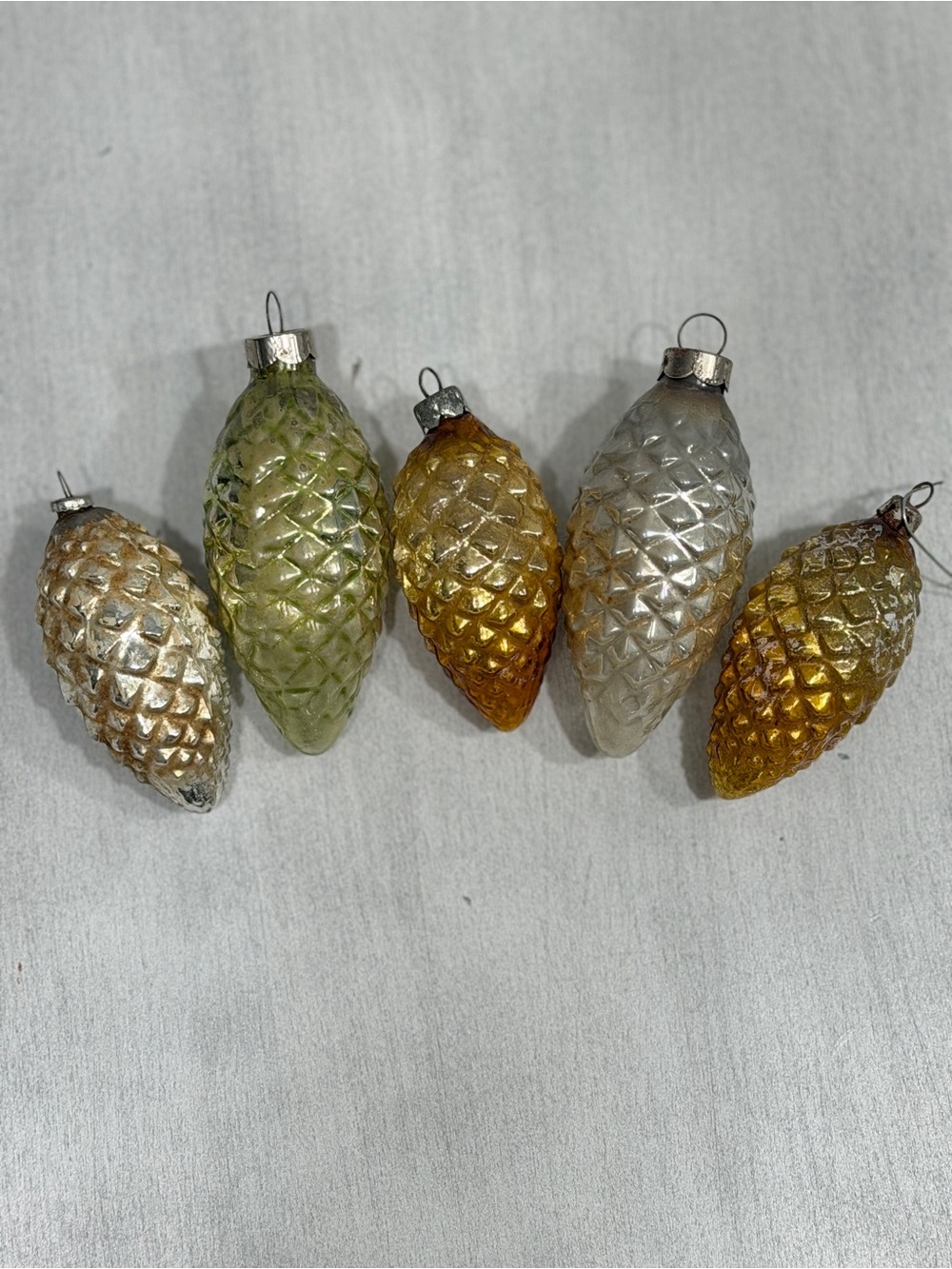 Vintage mercury pine cone ornaments